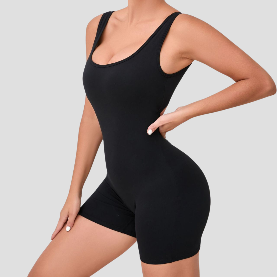 V-Back romper Black