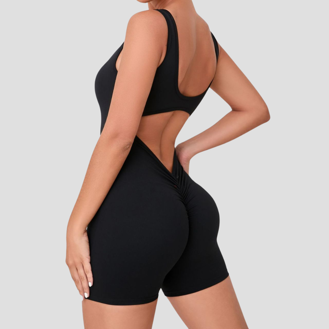 V-Back romper Black
