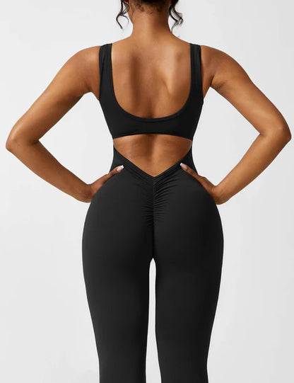 V-Back Jumpsuit Black