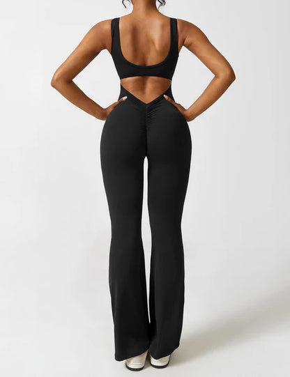 V-Back Jumpsuit Black