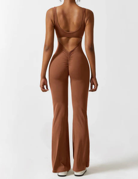 V-Back Jumpsuit Caramel