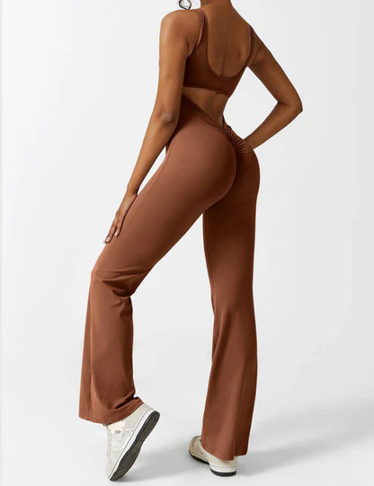 V-Back Jumpsuit Caramel