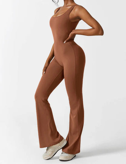V-Back Jumpsuit Caramel