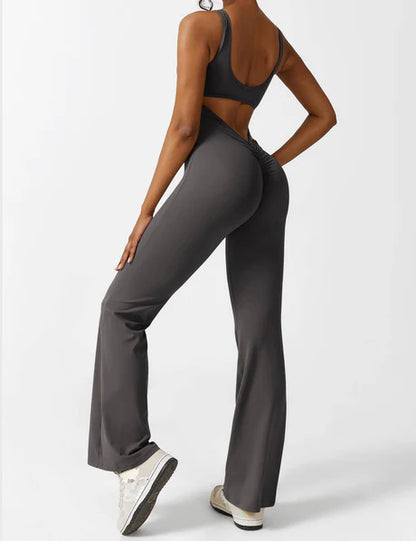 V-Back Jumpsuit Grey