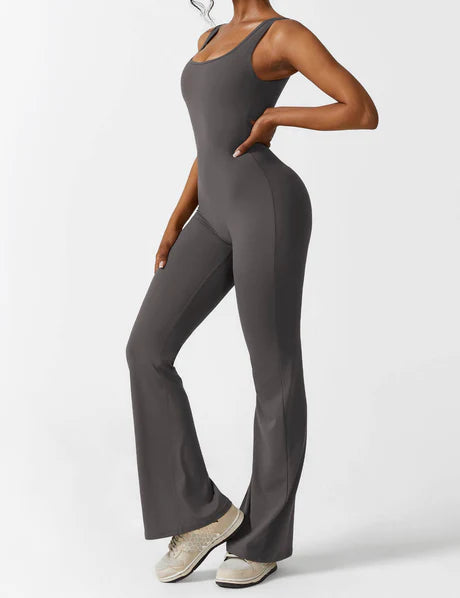 V-Back Jumpsuit Grey