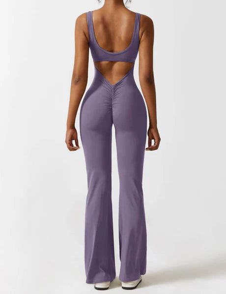 V-Back Jumpsuit Purple