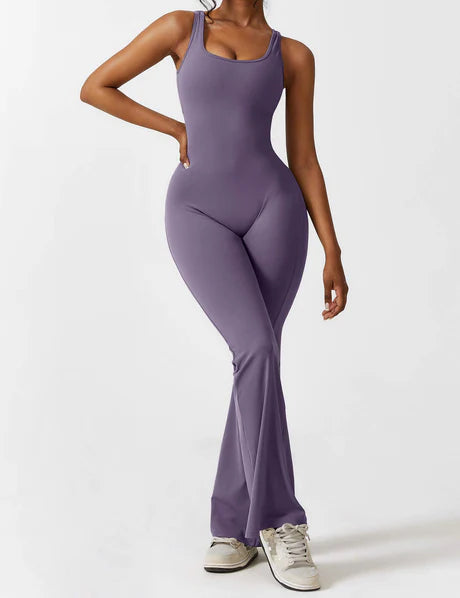 V-Back Jumpsuit Purple