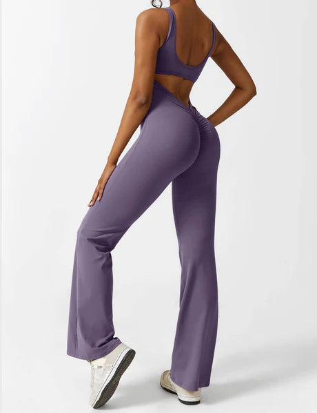 V-Back Jumpsuit Purple