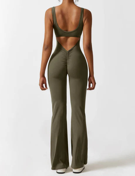 V-Back Jumpsuit Olive
