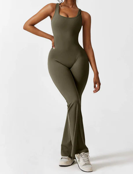 V-Back Jumpsuit Olive