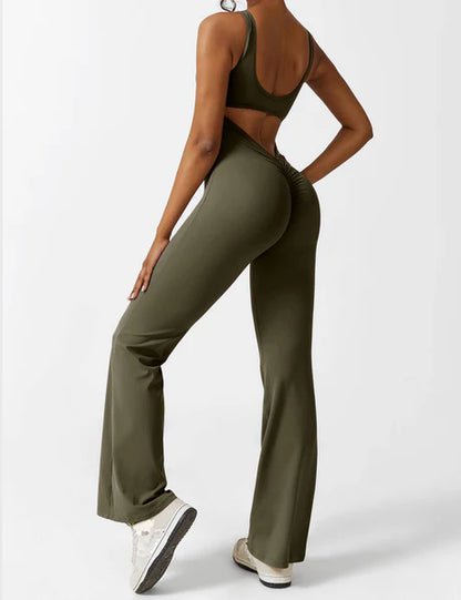 V-Back Jumpsuit Olive