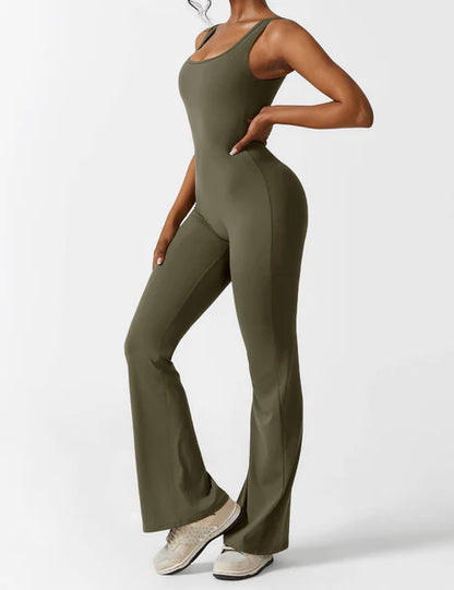 V-Back Jumpsuit Olive