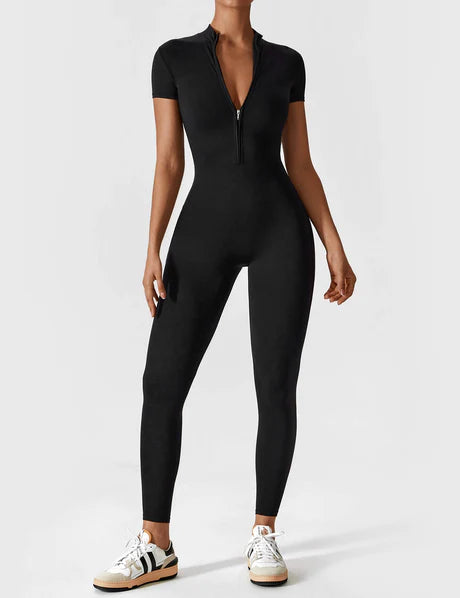 Zipper Jumpsuit Black