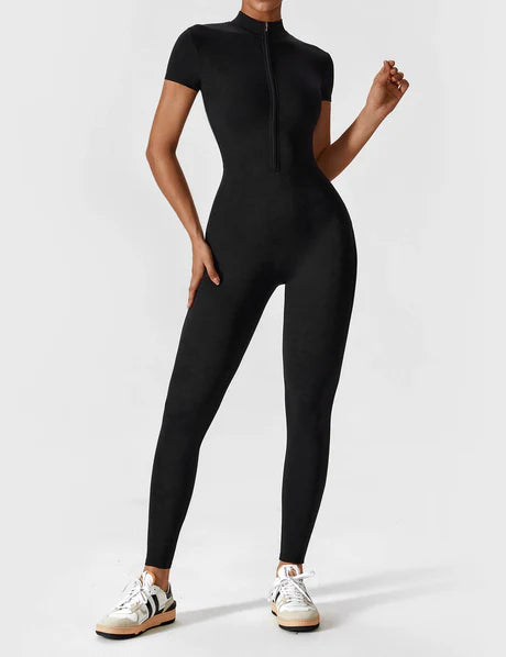 Zipper Jumpsuit Black