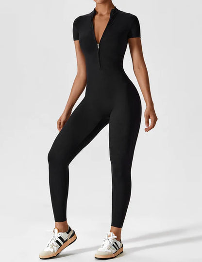 Zipper Jumpsuit Black