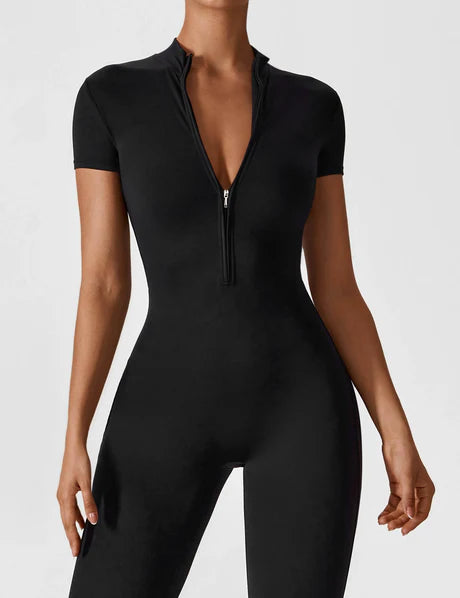 Zipper Jumpsuit Black